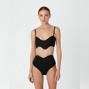 NWT Bahia Maria Wave Bikini Top Black Medium
